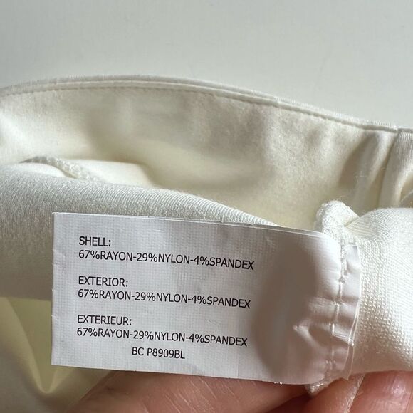 LENA GABRIELLE Women's Straight Leg Ponte Pants Off White Size 8 - Picture 7 of 7